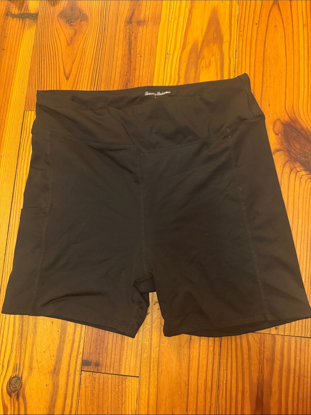 Tommy Bahama Black High-Rise Bike Shorts